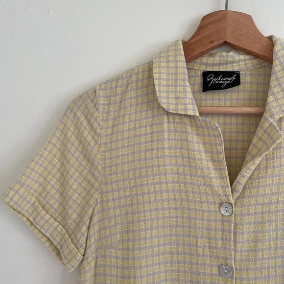 Reclaimed Vintage Dress In Check - Gray & yellow / US 4 - Picture 2 of 5